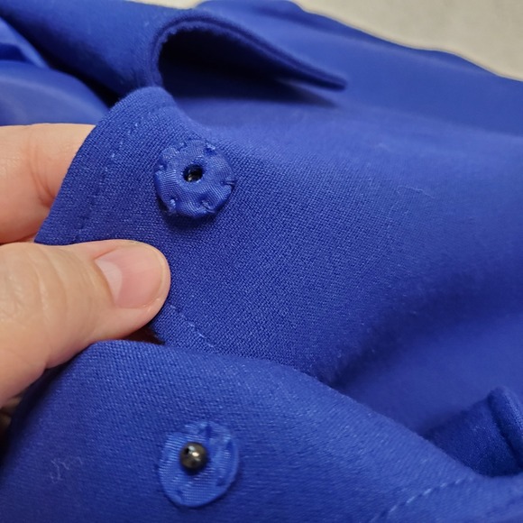 Tahari ASL Royal Blue 3/4 Sleeve Long Blazer Jacket Plus Size 14W Office Classic - Picture 4 of 10